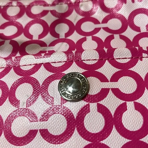 COACH Op Art Jacquard Pink Two Way Shoulder Bag and Crossbody Combo - Picture 6 of 16